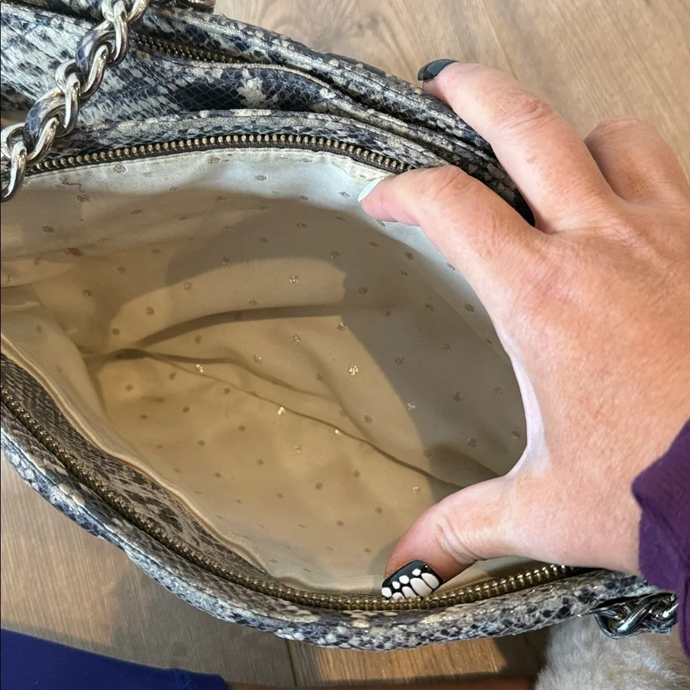 Kate Spade Chic Snakeskin Pattern Shoulder Bag purse quilted handbag designer - Picture 7 of 12
